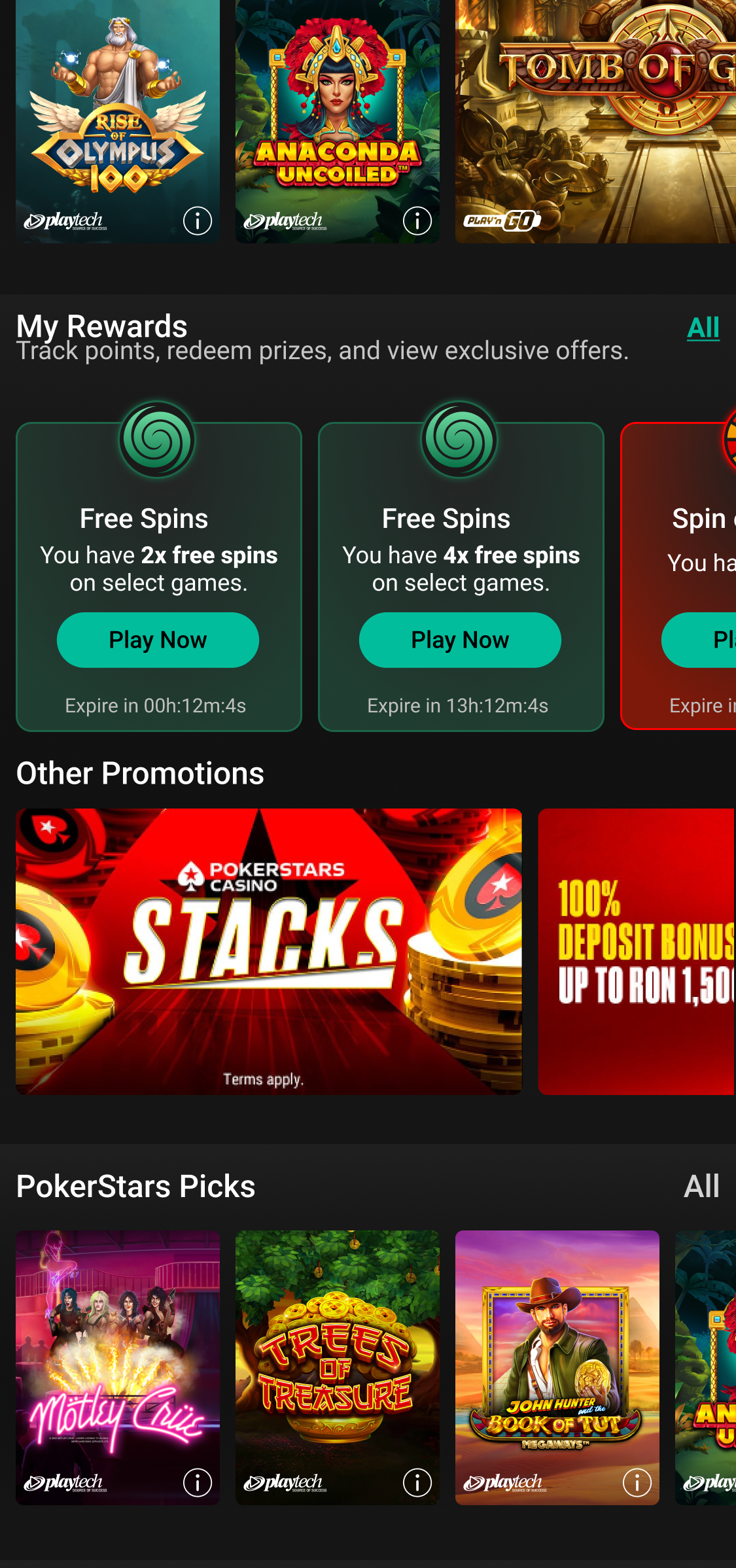 Widget — two Free Spins rewards